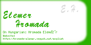 elemer hromada business card